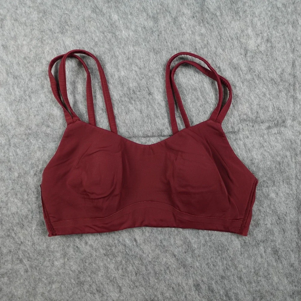 Lululemon Bra Womens 24 Maroon‎ Strappy Double Strap Activewear Yoga Gym Workout